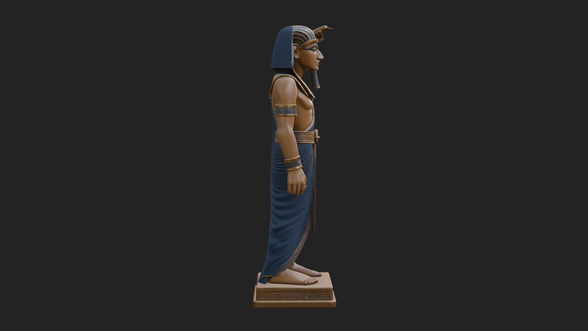 Egyptian Pharaoh Standing Statue Design 22 3D Print Model 3D Model