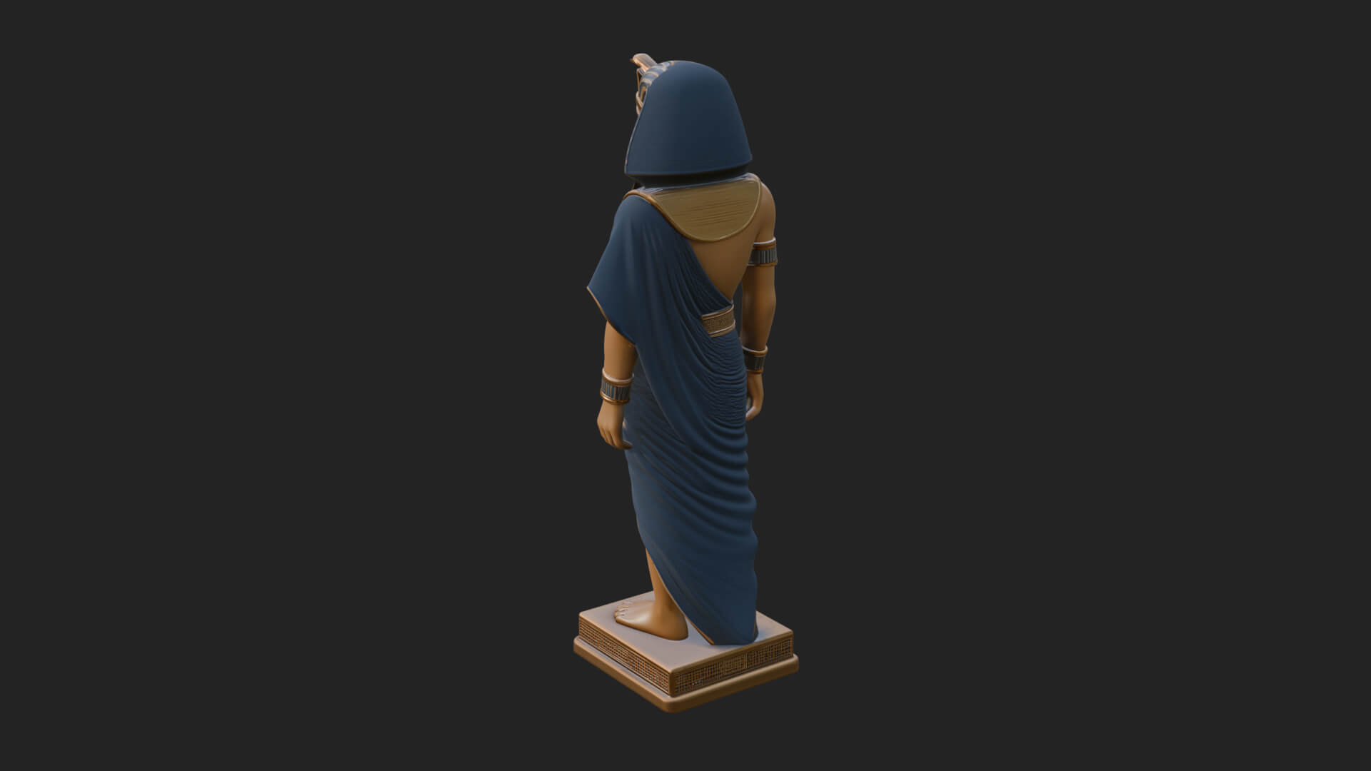 Egyptian Pharaoh Standing Statue Design 22 3D Print Model 3D Model