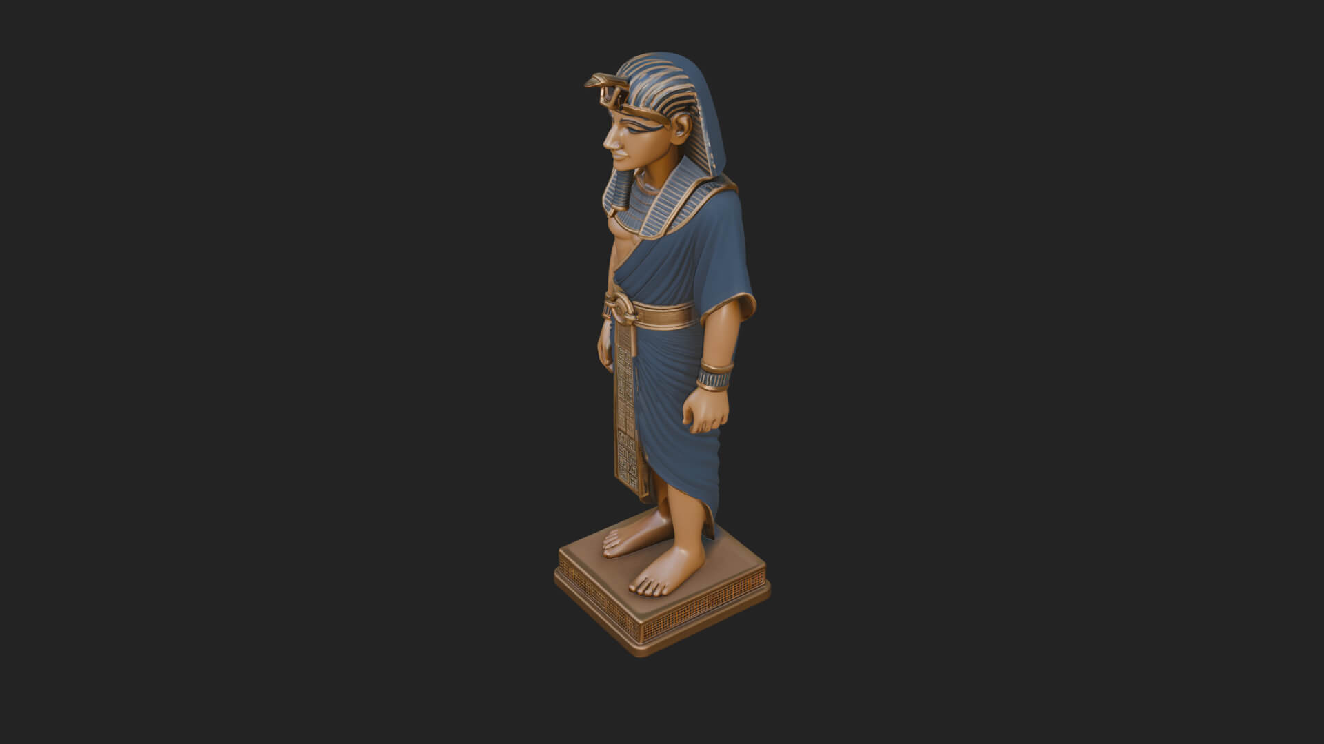Egyptian Pharaoh Standing Statue Design 22 3D Print Model 3D Model