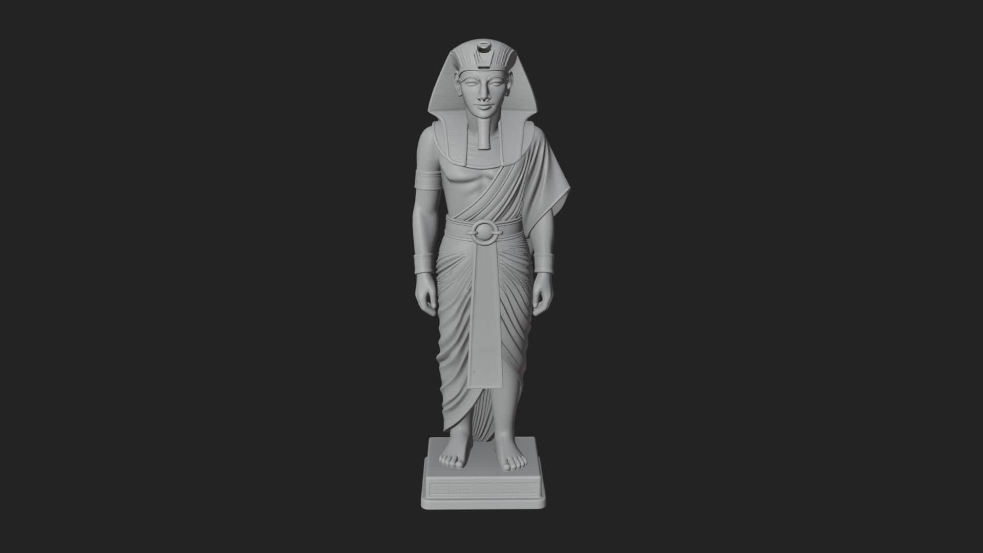 Egyptian Pharaoh Standing Statue Design 22 3D Print Model 3D Model