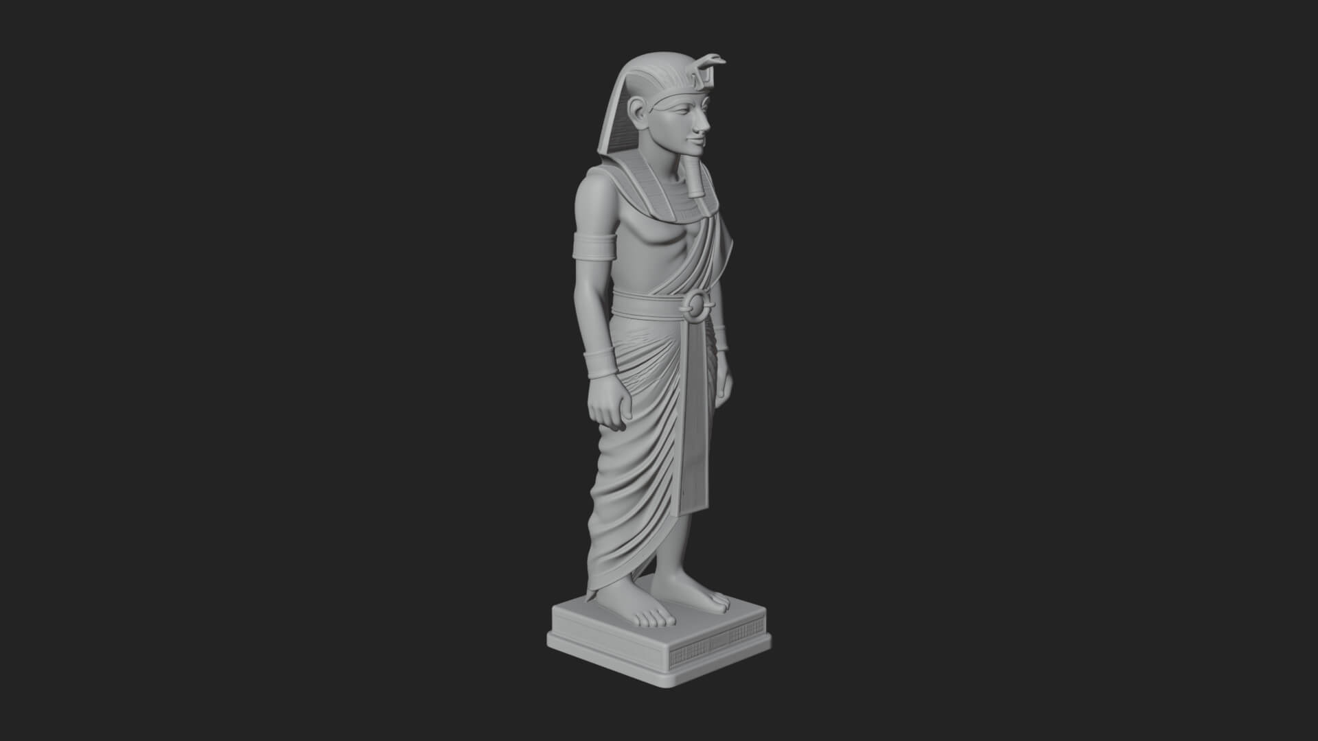 Egyptian Pharaoh Standing Statue Design 22 3D Print Model 3D Model