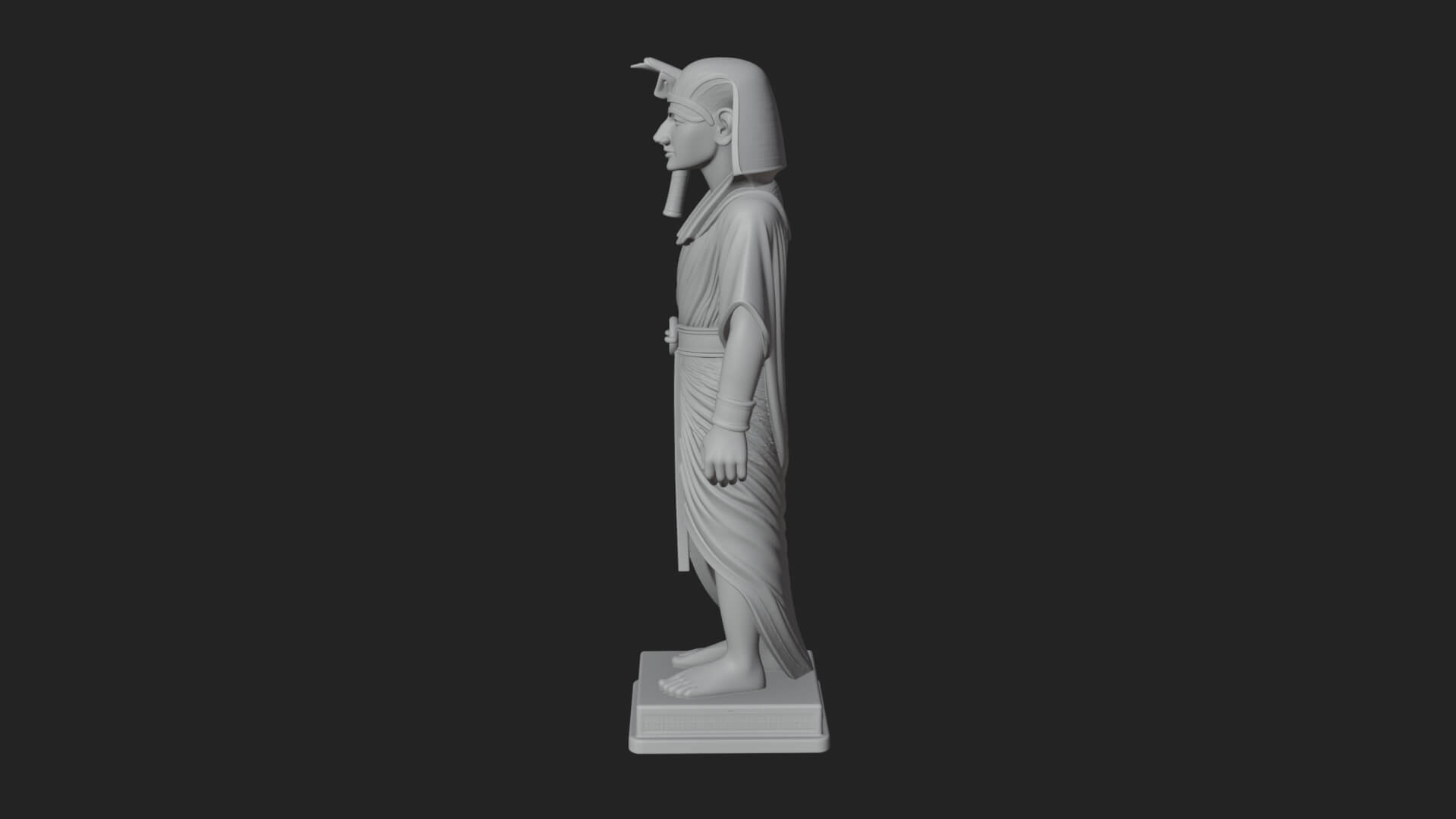 Egyptian Pharaoh Standing Statue Design 22 3D Print Model 3D Model
