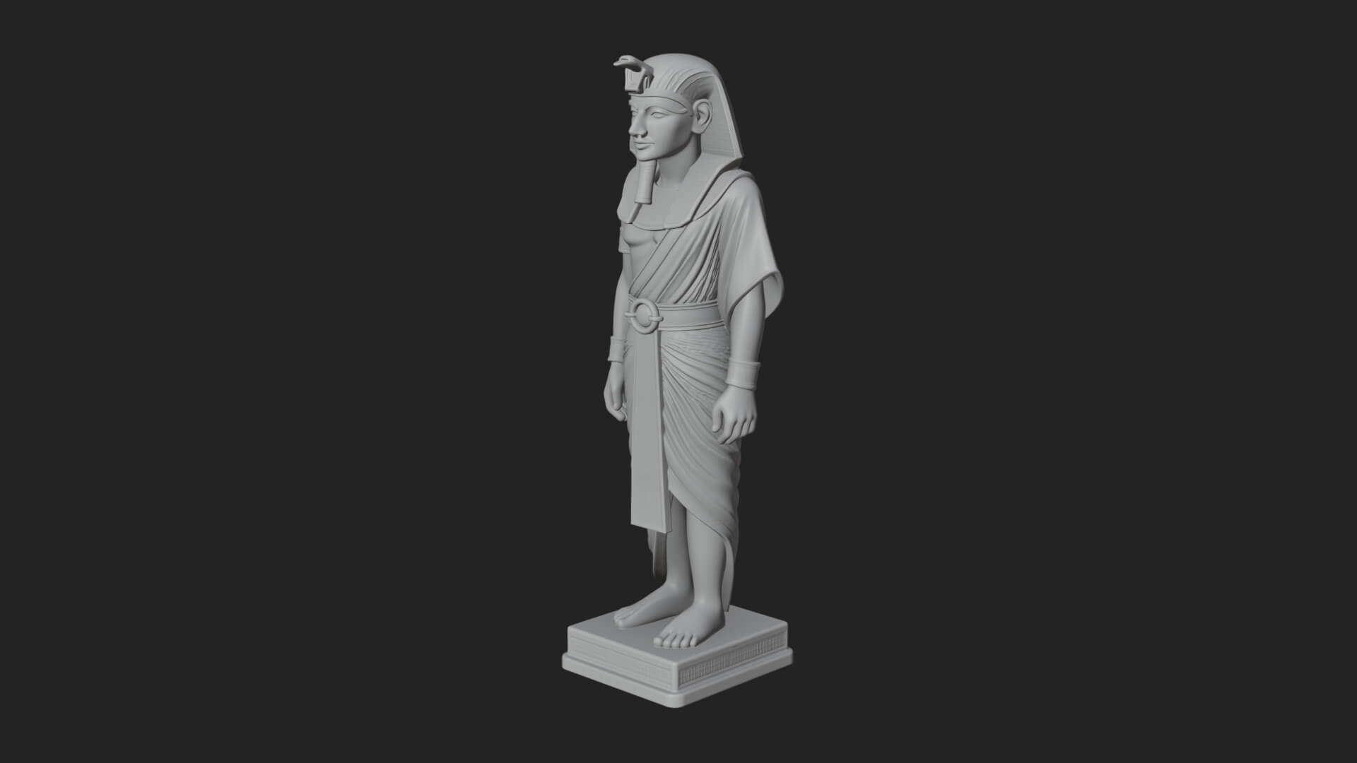 Egyptian Pharaoh Standing Statue Design 22 3D Print Model 3D Model