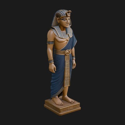 Egyptian Pharaoh Standing Statue Design 22 3D Print Model