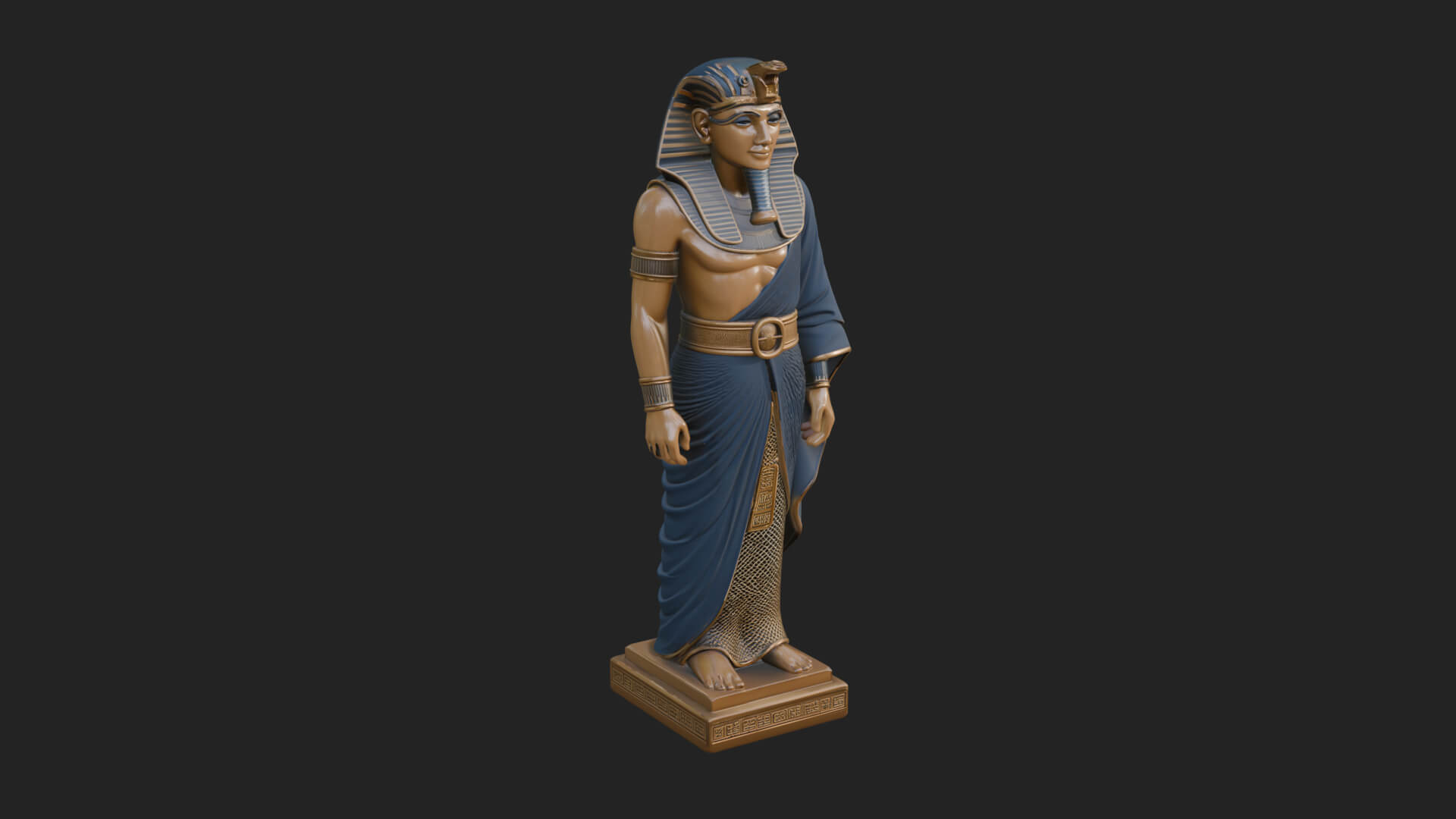 Egyptian Pharaoh Standing Statue Design 23 3D Print Model 3D Model