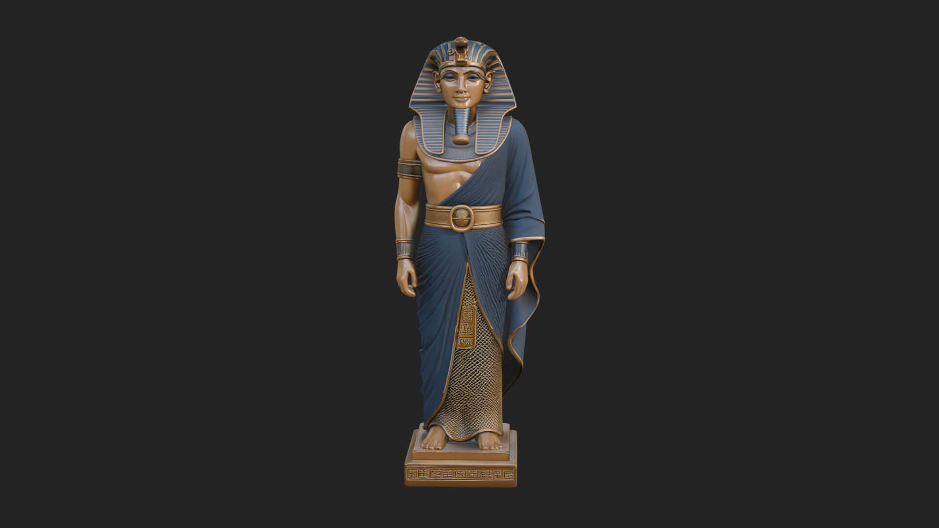 Egyptian Pharaoh Standing Statue Design 23 3D Print Model 3D Model