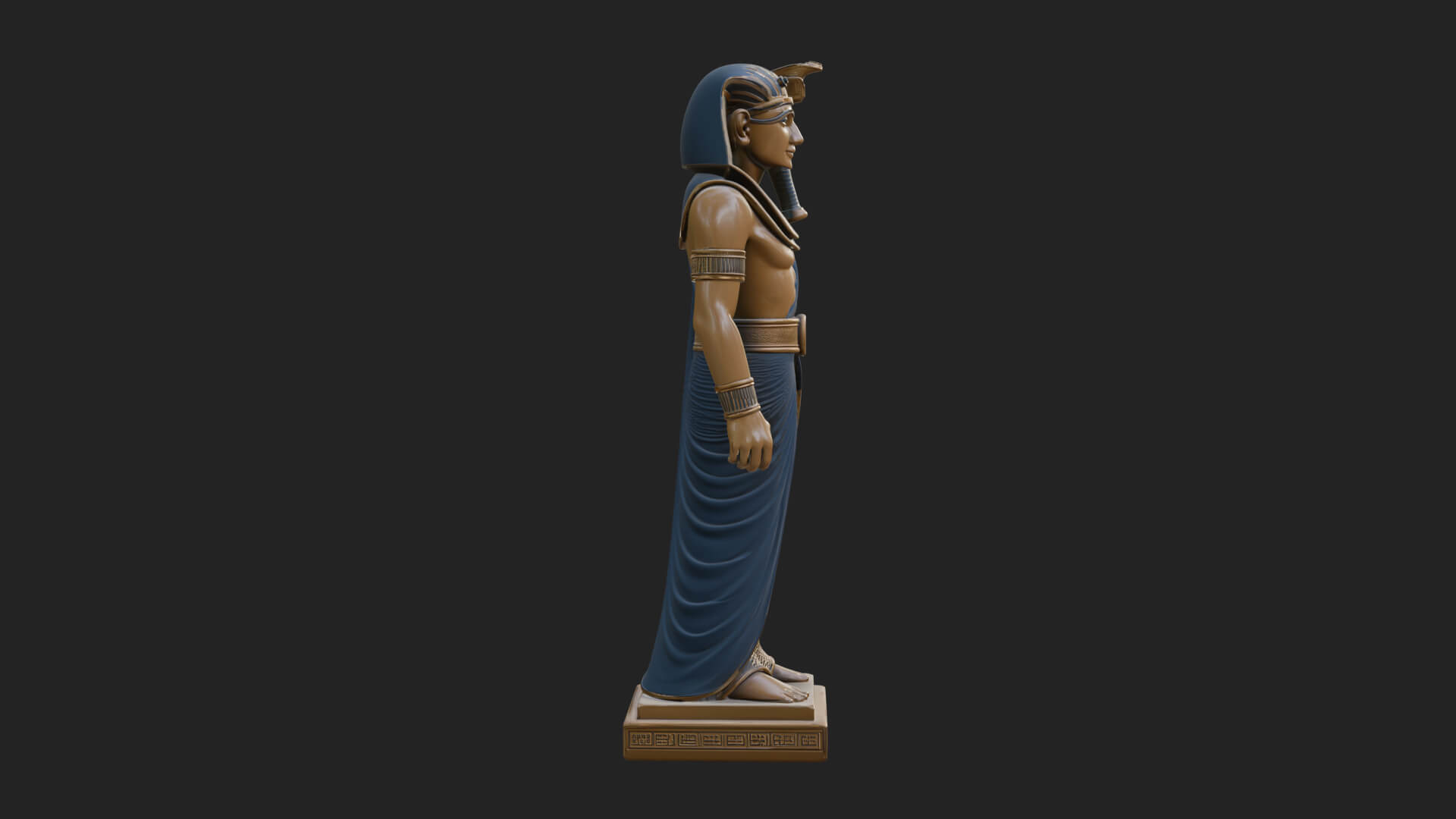 Egyptian Pharaoh Standing Statue Design 23 3D Print Model 3D Model