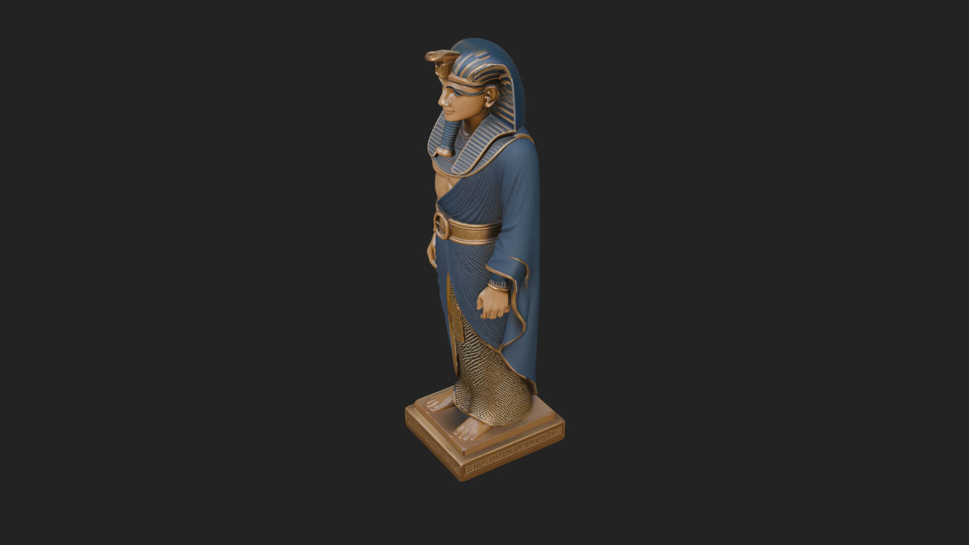Egyptian Pharaoh Standing Statue Design 23 3D Print Model 3D Model