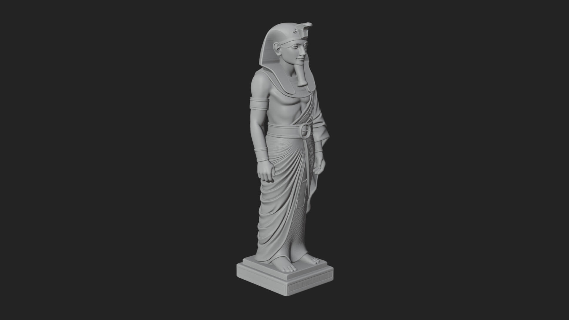 Egyptian Pharaoh Standing Statue Design 23 3D Print Model 3D Model