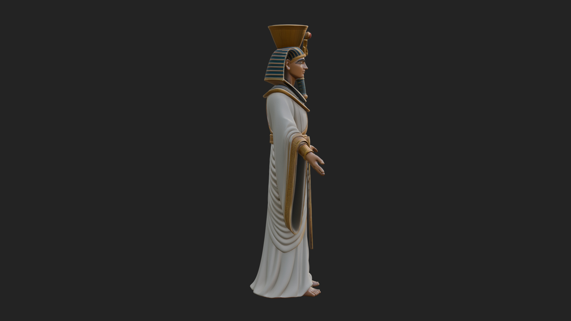 Egyptian Pharaoh Standing Statue Design 5 3D Print Model 3D Model