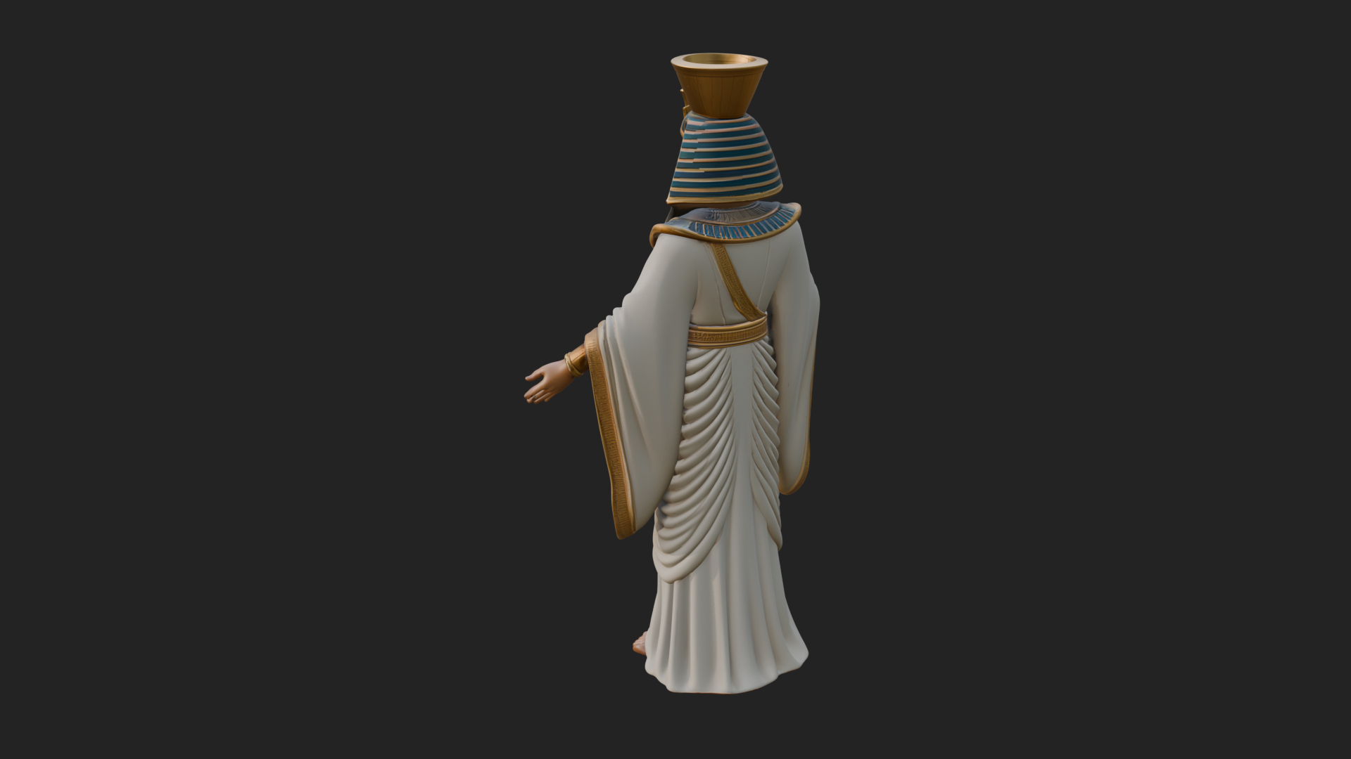 Egyptian Pharaoh Standing Statue Design 5 3D Print Model 3D Model
