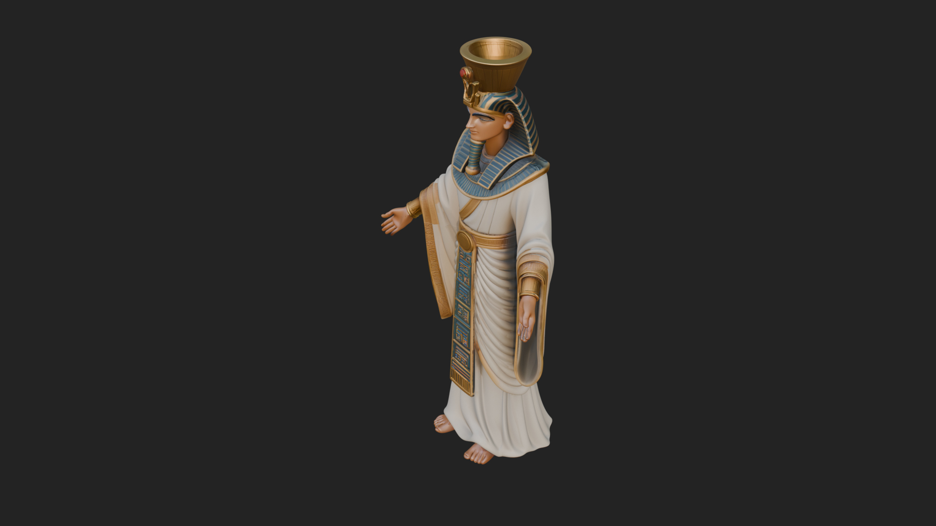 Egyptian Pharaoh Standing Statue Design 5 3D Print Model 3D Model