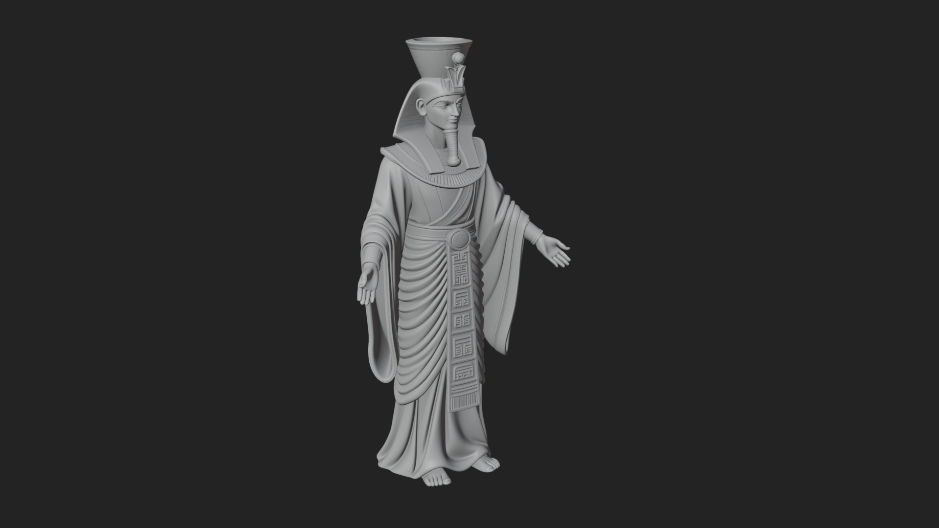 Egyptian Pharaoh Standing Statue Design 5 3D Print Model 3D Model