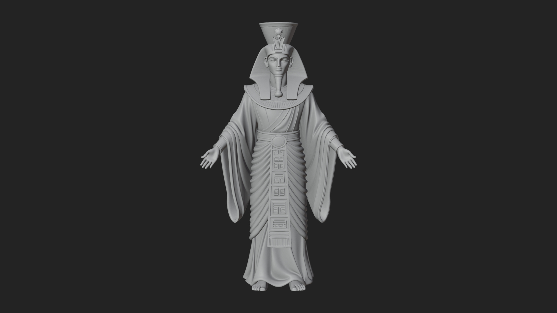 Egyptian Pharaoh Standing Statue Design 5 3D Print Model 3D Model