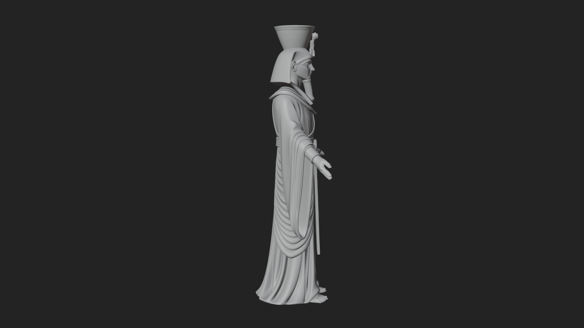 Egyptian Pharaoh Standing Statue Design 5 3D Print Model 3D Model