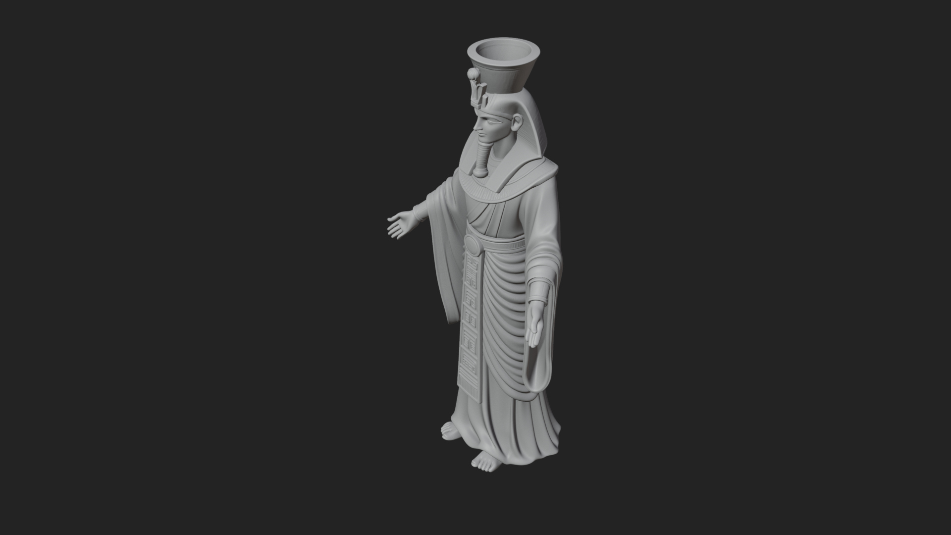 Egyptian Pharaoh Standing Statue Design 5 3D Print Model 3D Model