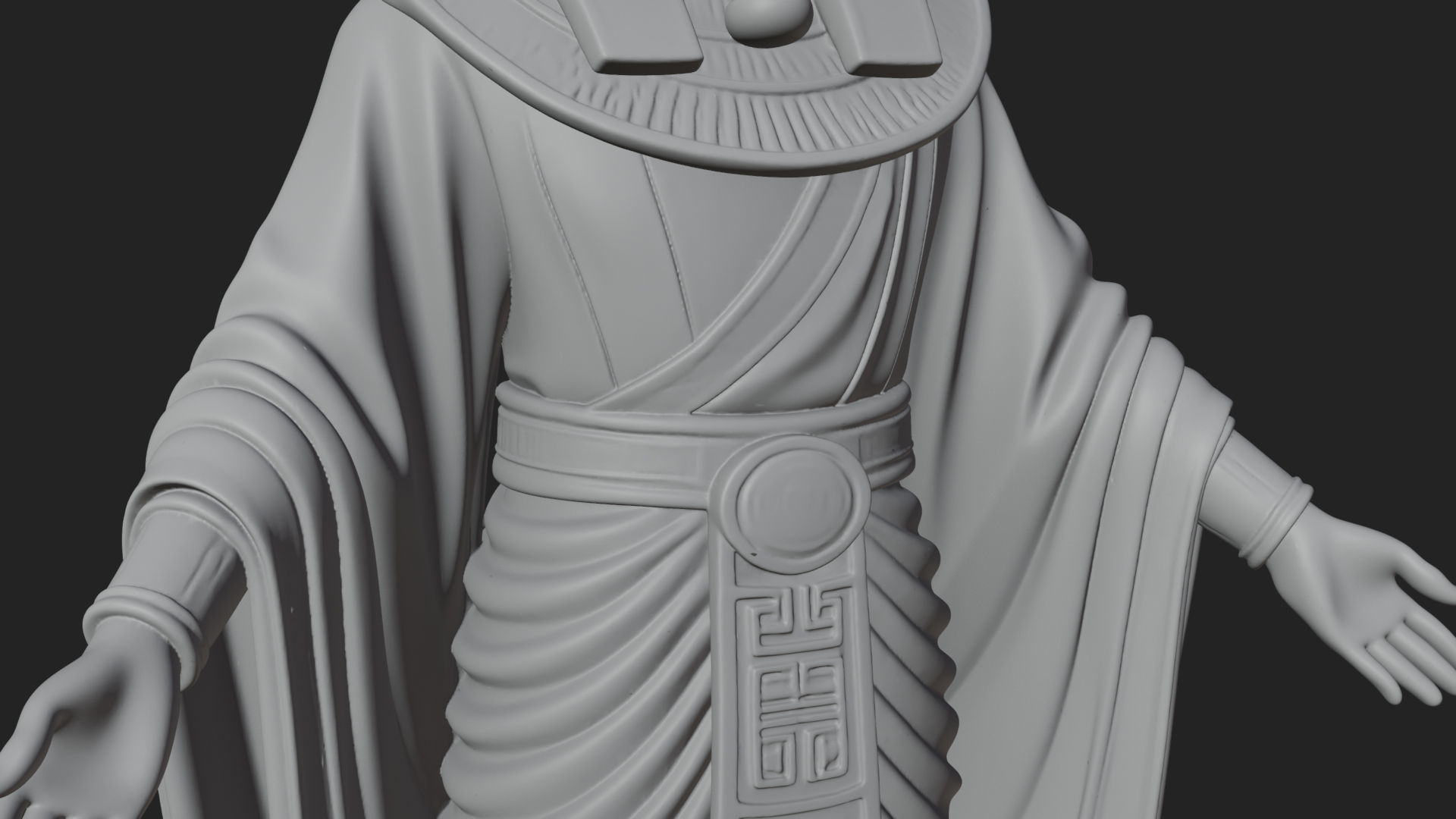 Egyptian Pharaoh Standing Statue Design 5 3D Print Model 3D Model