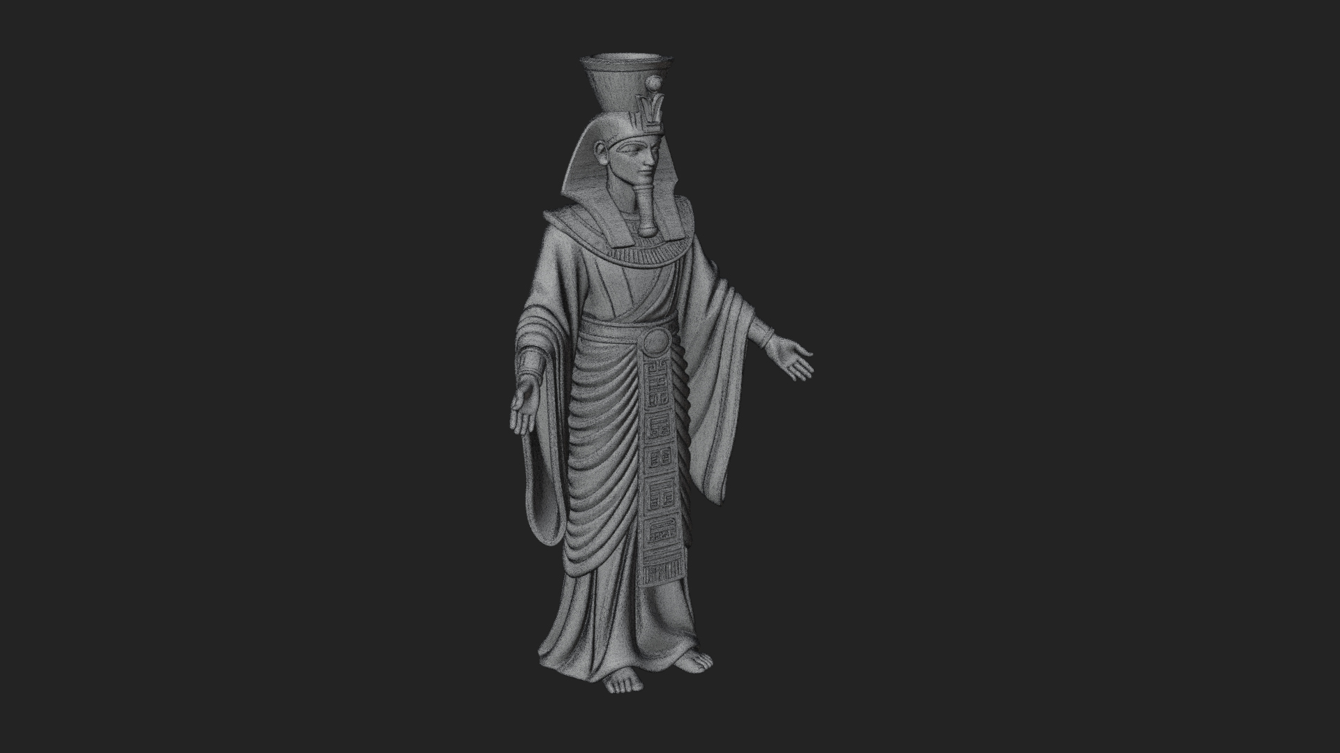 Egyptian Pharaoh Standing Statue Design 5 3D Print Model 3D Model