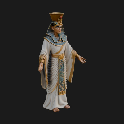 Egyptian Pharaoh Standing Statue Design 5 3D Print Model