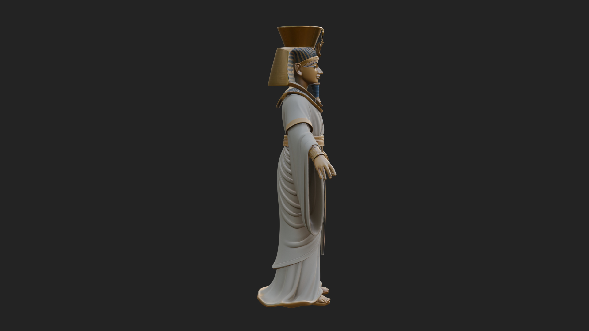 Egyptian Pharaoh Standing Statue Design 6 3D Print Model 3D Model