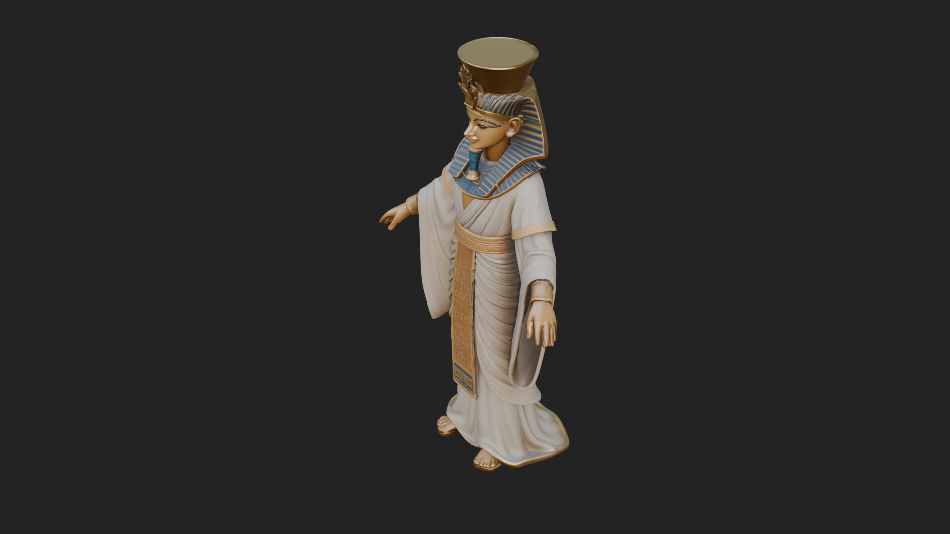 Egyptian Pharaoh Standing Statue Design 6 3D Print Model 3D Model