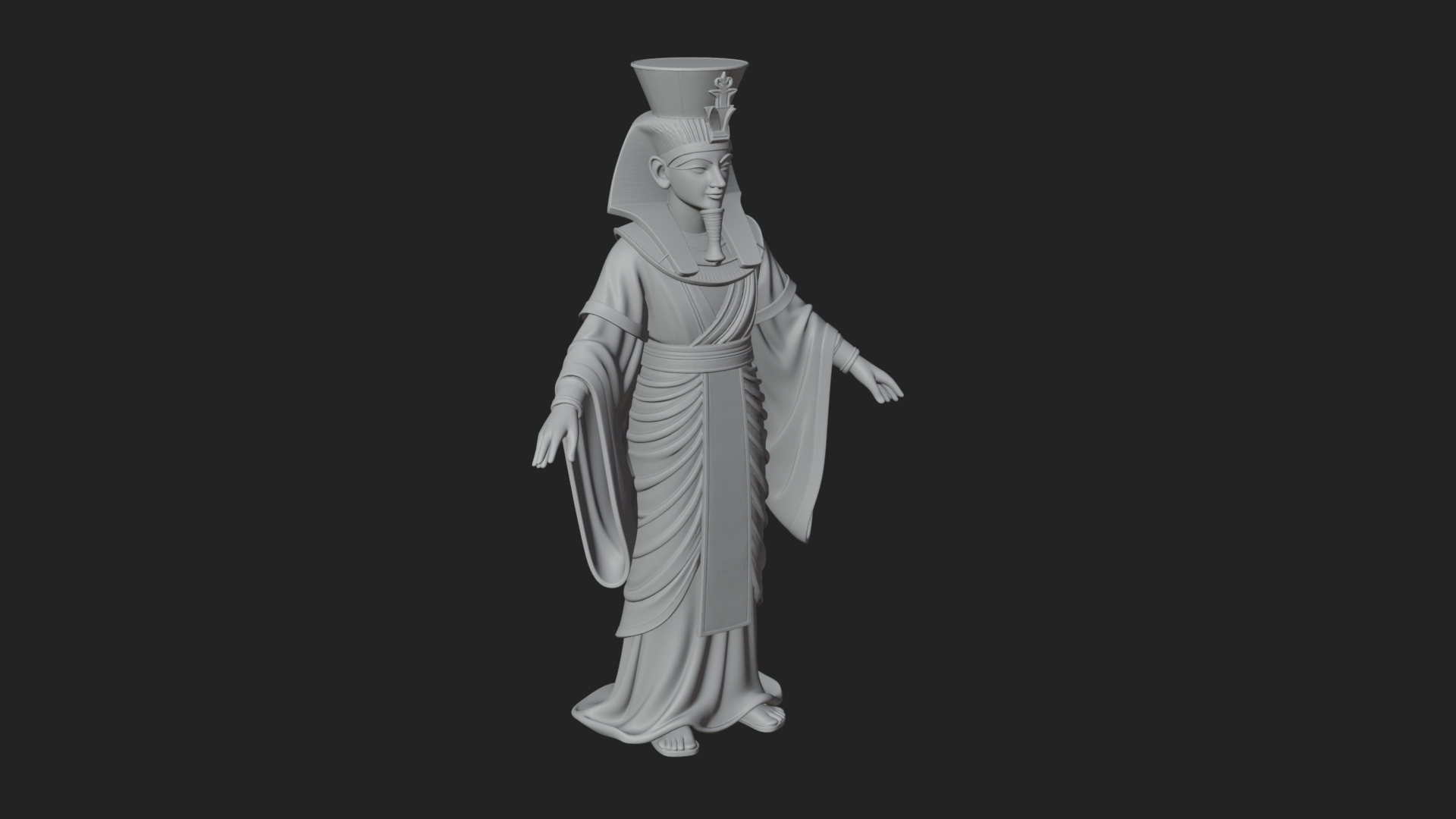 Egyptian Pharaoh Standing Statue Design 6 3D Print Model 3D Model