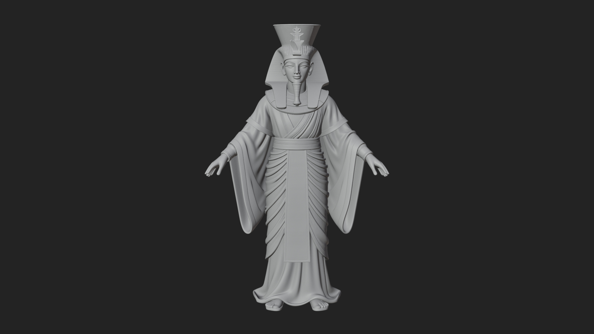 Egyptian Pharaoh Standing Statue Design 6 3D Print Model 3D Model