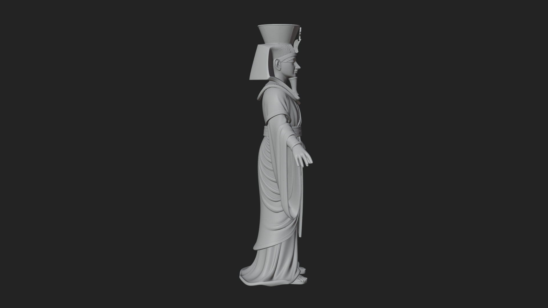Egyptian Pharaoh Standing Statue Design 6 3D Print Model 3D Model