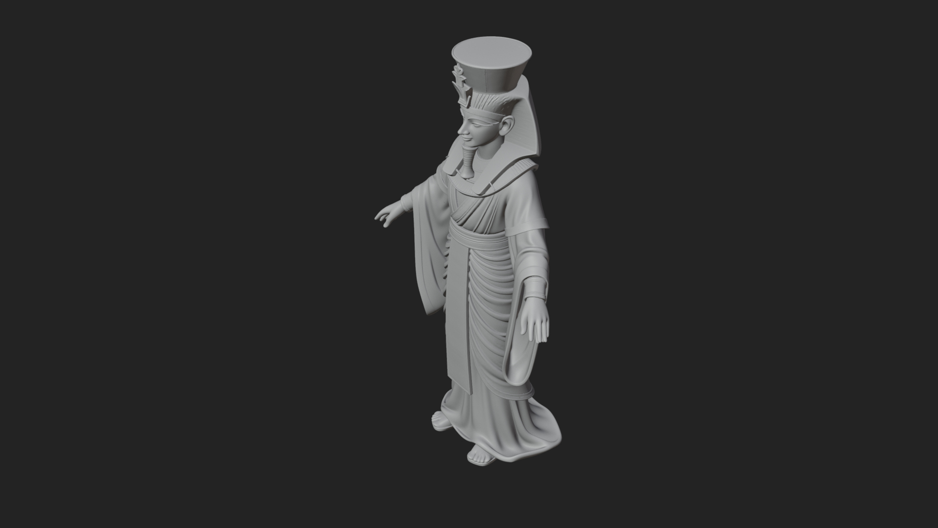 Egyptian Pharaoh Standing Statue Design 6 3D Print Model 3D Model