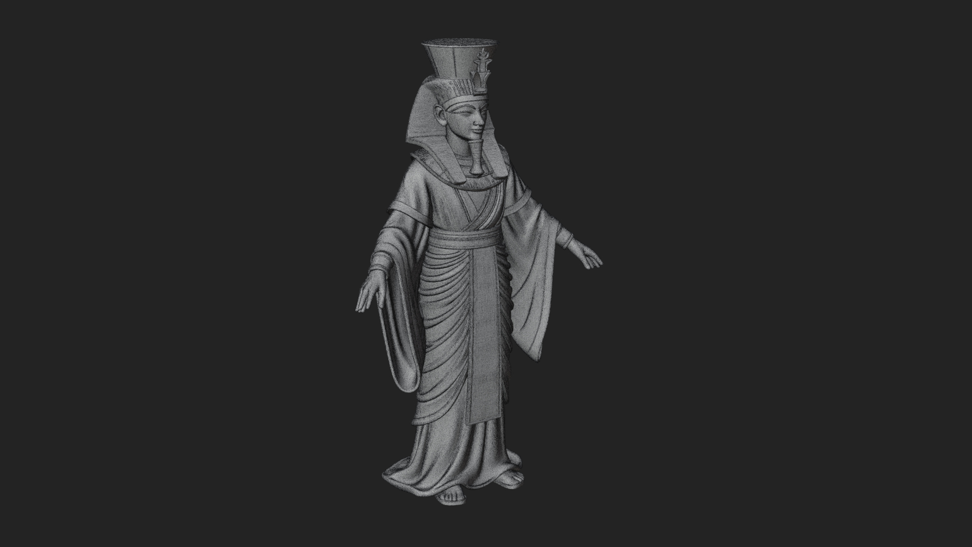 Egyptian Pharaoh Standing Statue Design 6 3D Print Model 3D Model