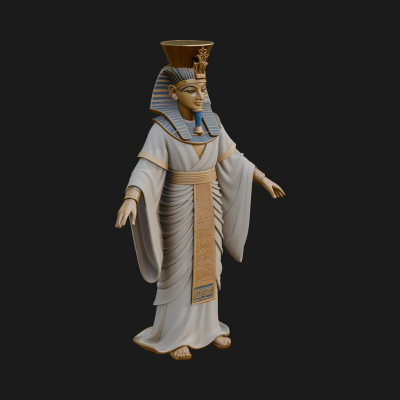 Egyptian Pharaoh Standing Statue Design 6 3D Print Model