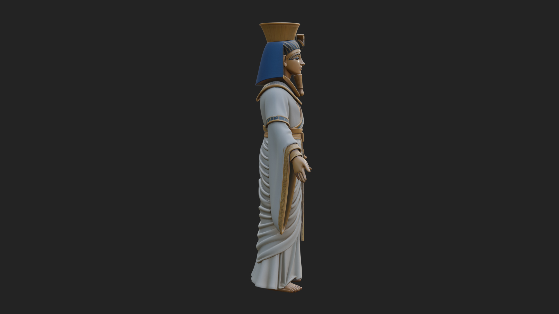 Egyptian Pharaoh Standing Statue Design 7 3D Print Model 3D Model