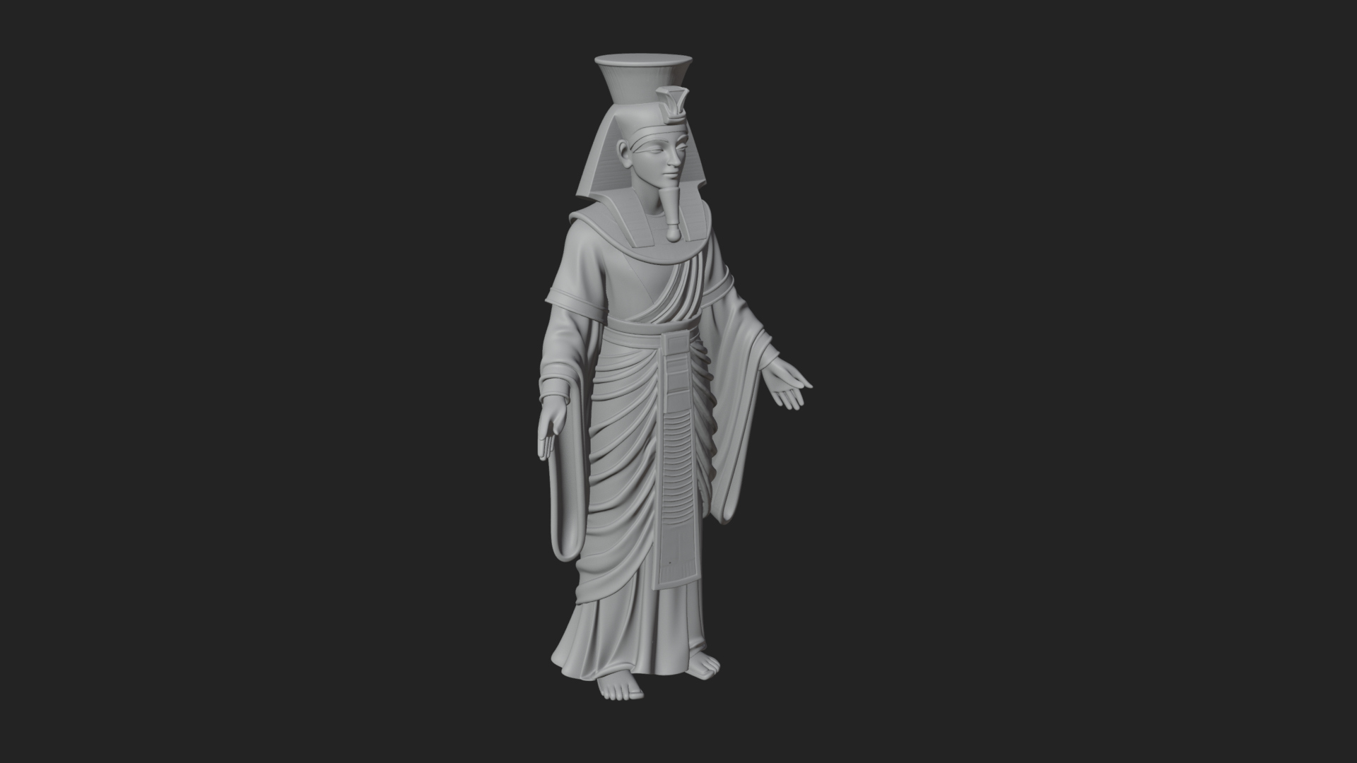 Egyptian Pharaoh Standing Statue Design 7 3D Print Model 3D Model