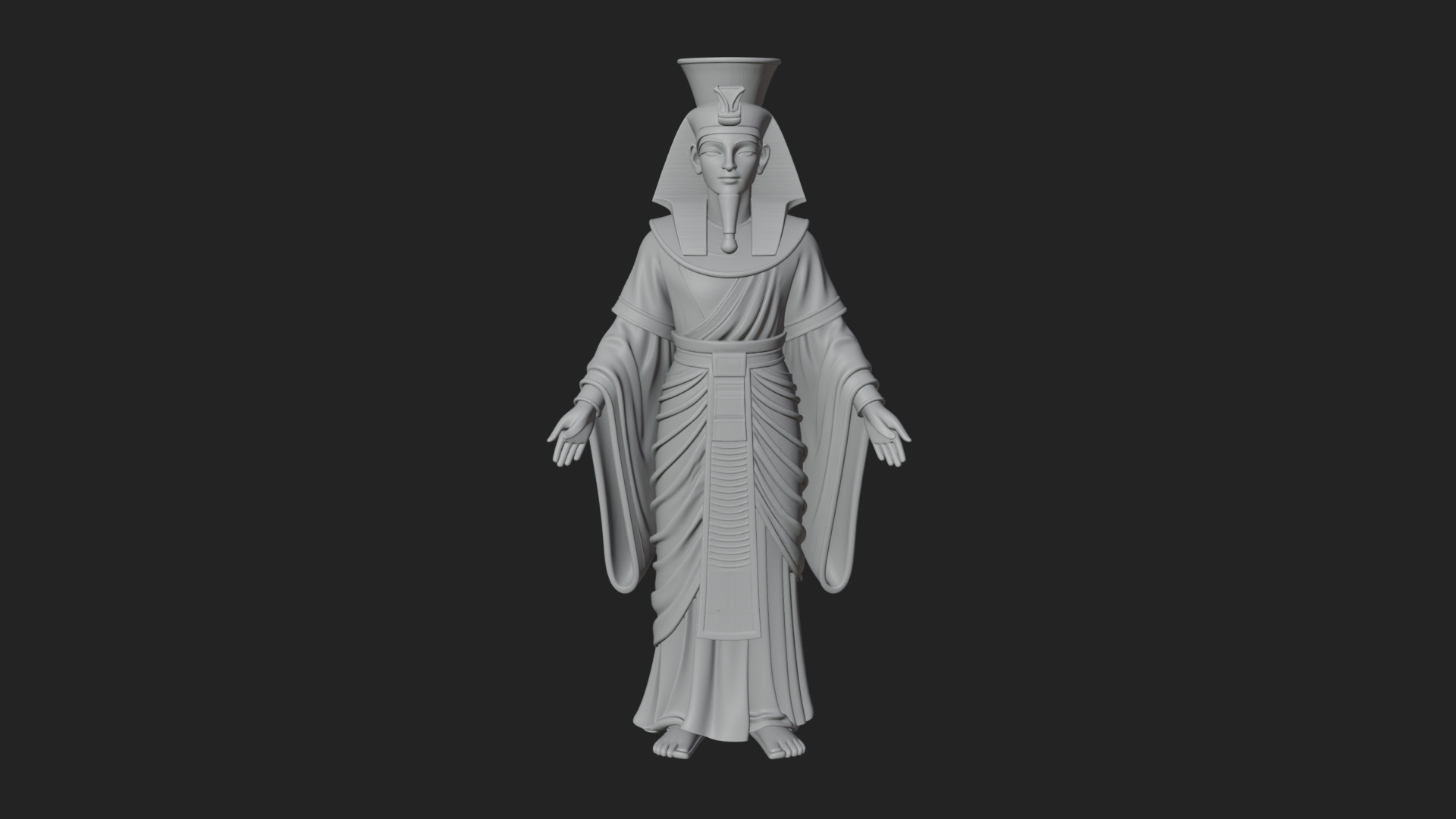 Egyptian Pharaoh Standing Statue Design 7 3D Print Model 3D Model