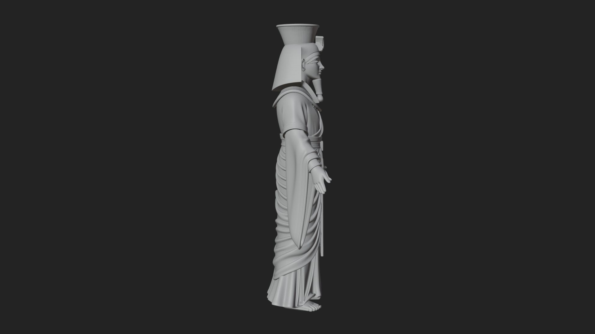Egyptian Pharaoh Standing Statue Design 7 3D Print Model 3D Model