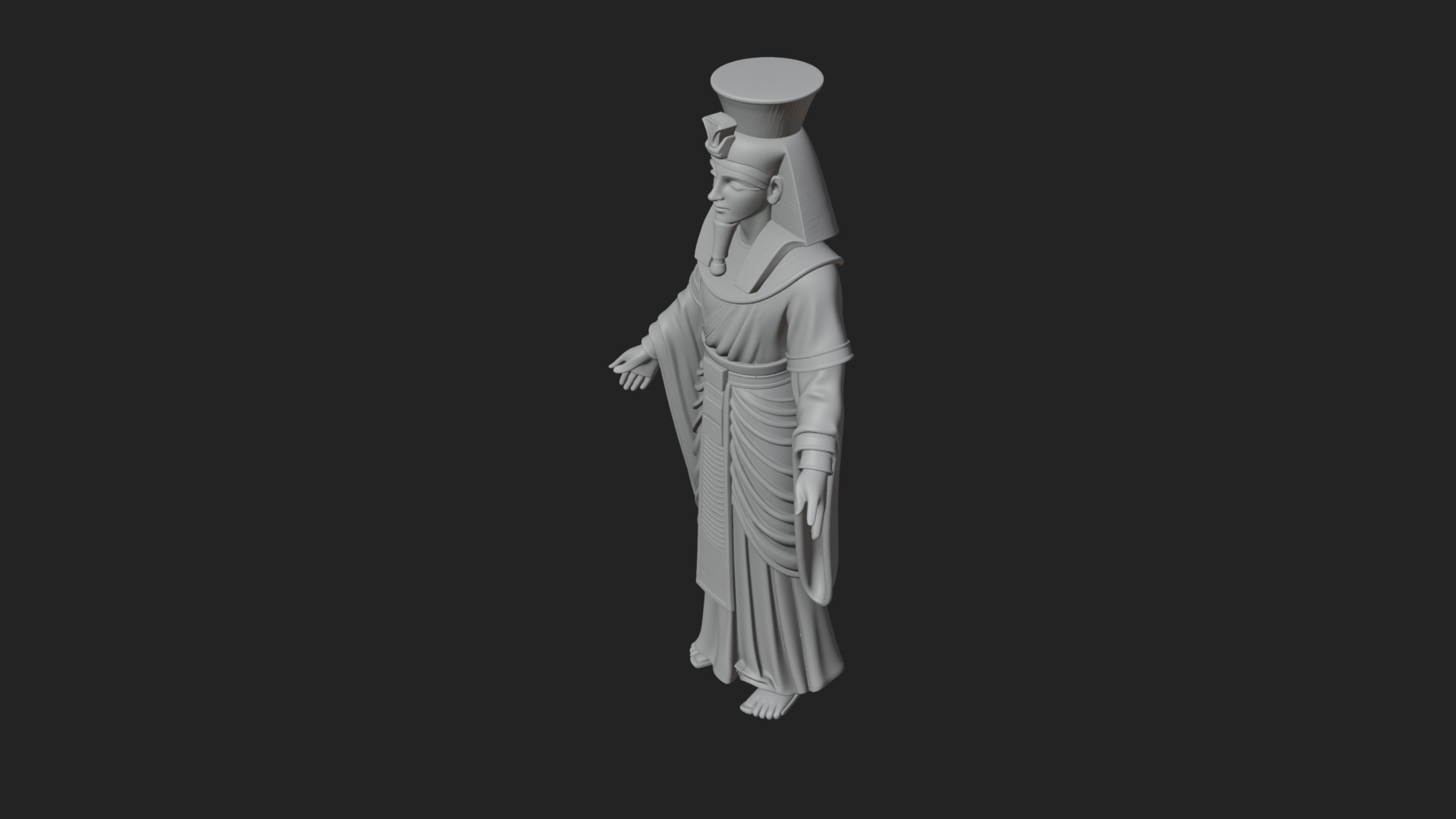 Egyptian Pharaoh Standing Statue Design 7 3D Print Model 3D Model
