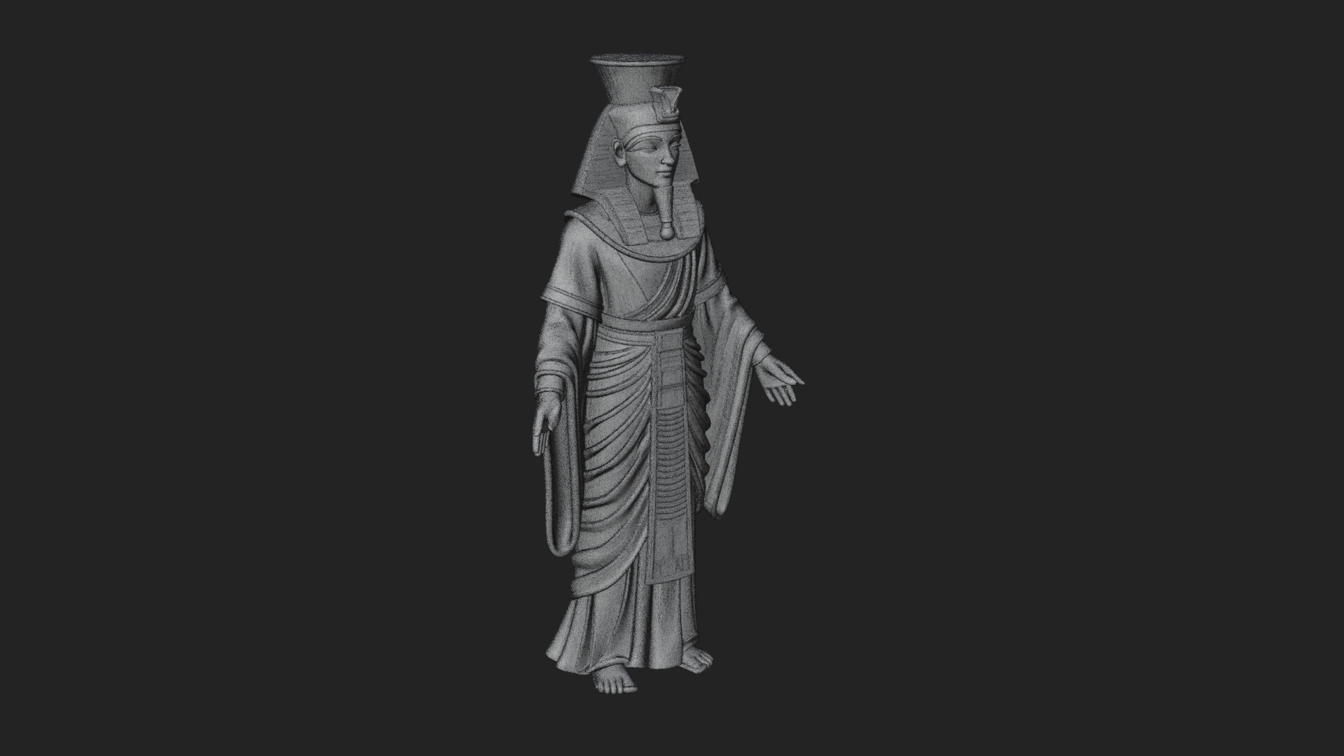 Egyptian Pharaoh Standing Statue Design 7 3D Print Model 3D Model