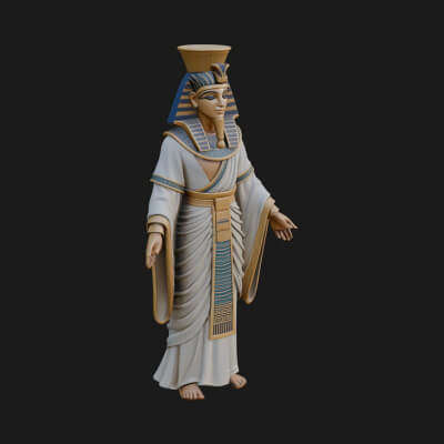 Egyptian Pharaoh Standing Statue Design 7 3D Print Model