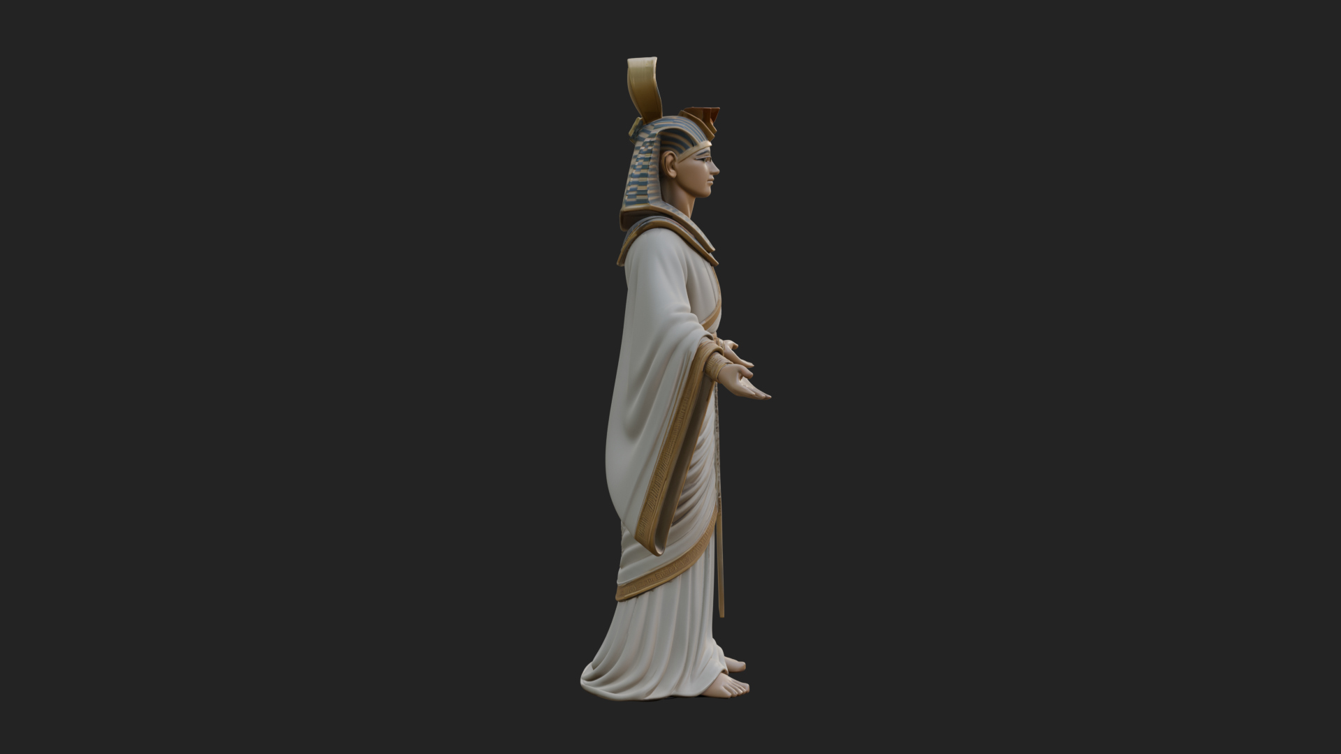 Egyptian Pharaoh Standing Statue Design 8 3D Print Model 3D Model