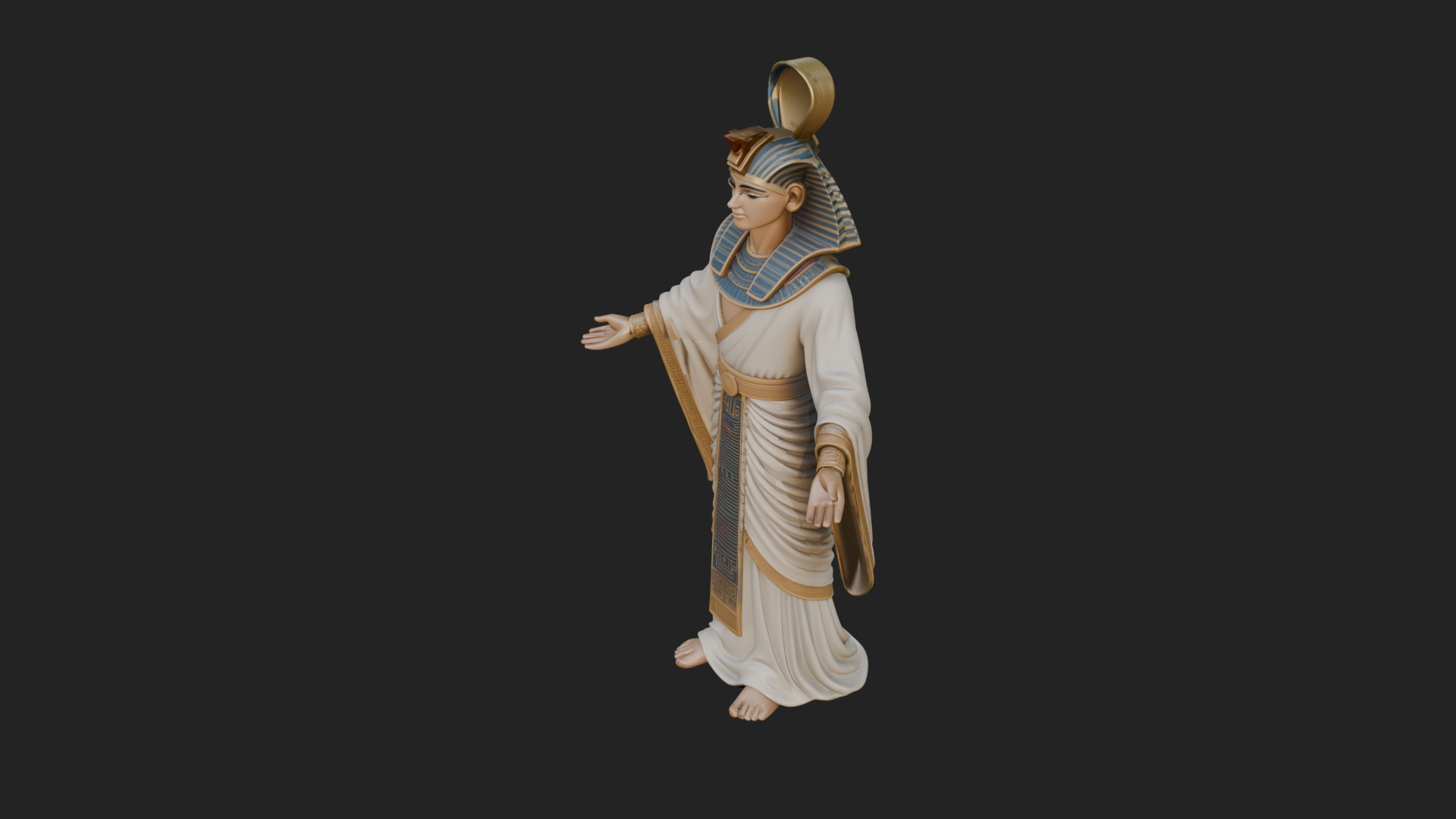 Egyptian Pharaoh Standing Statue Design 8 3D Print Model 3D Model