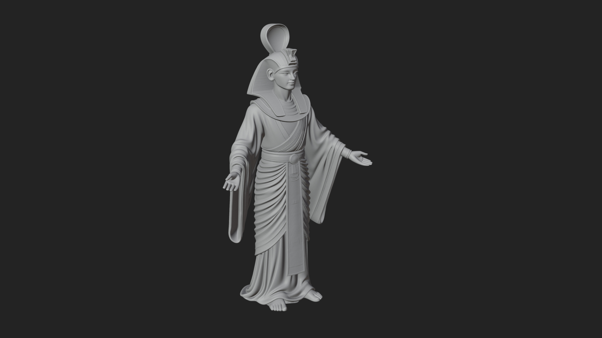 Egyptian Pharaoh Standing Statue Design 8 3D Print Model 3D Model
