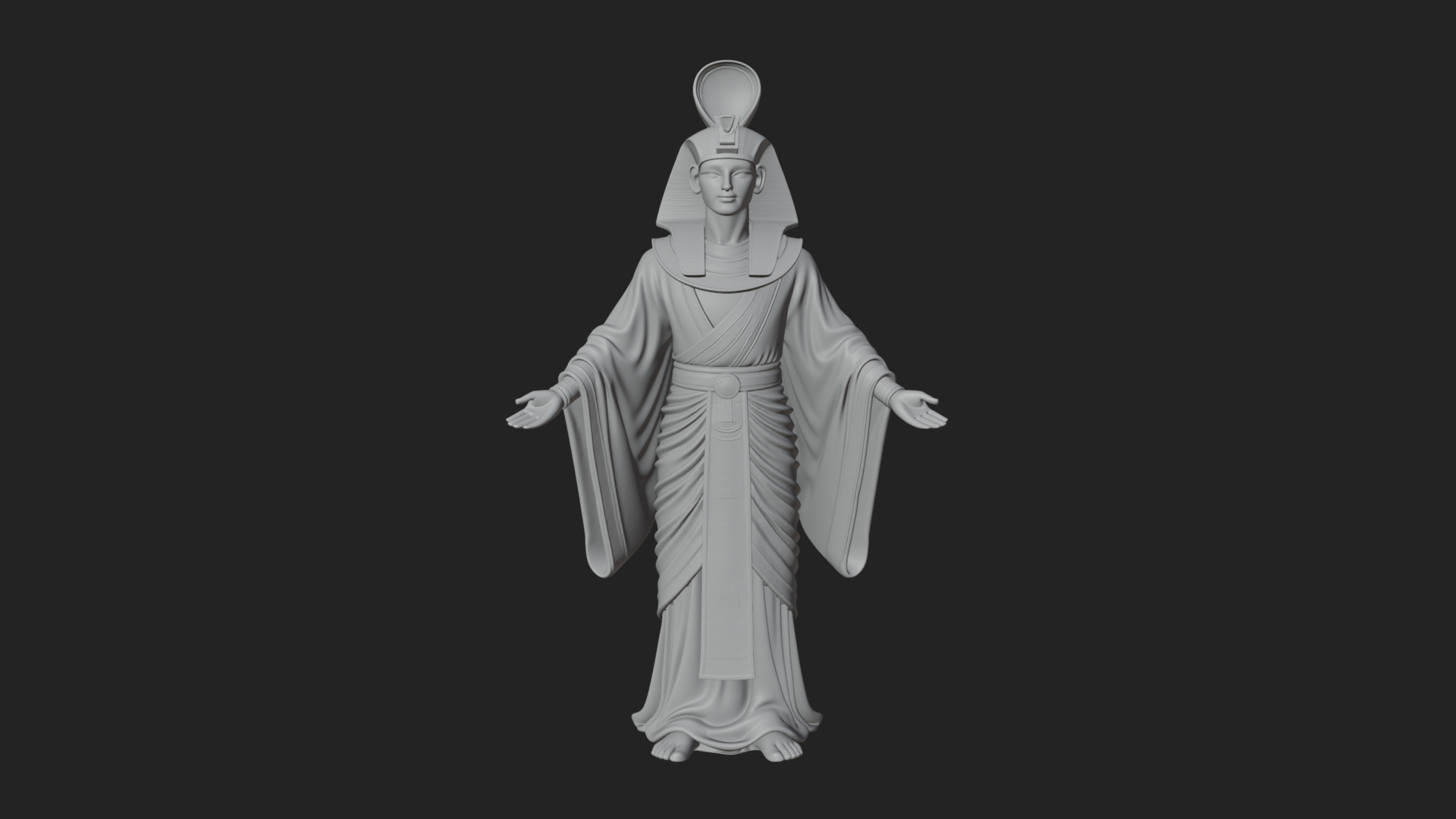 Egyptian Pharaoh Standing Statue Design 8 3D Print Model 3D Model