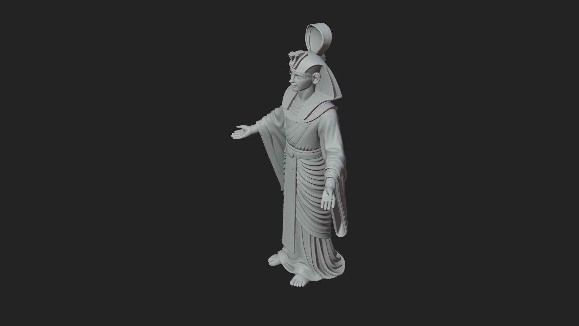 Egyptian Pharaoh Standing Statue Design 8 3D Print Model 3D Model