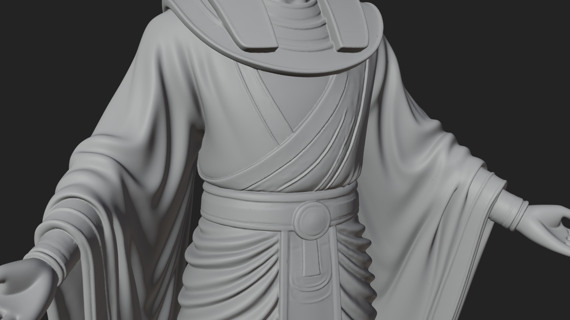 Egyptian Pharaoh Standing Statue Design 8 3D Print Model 3D Model