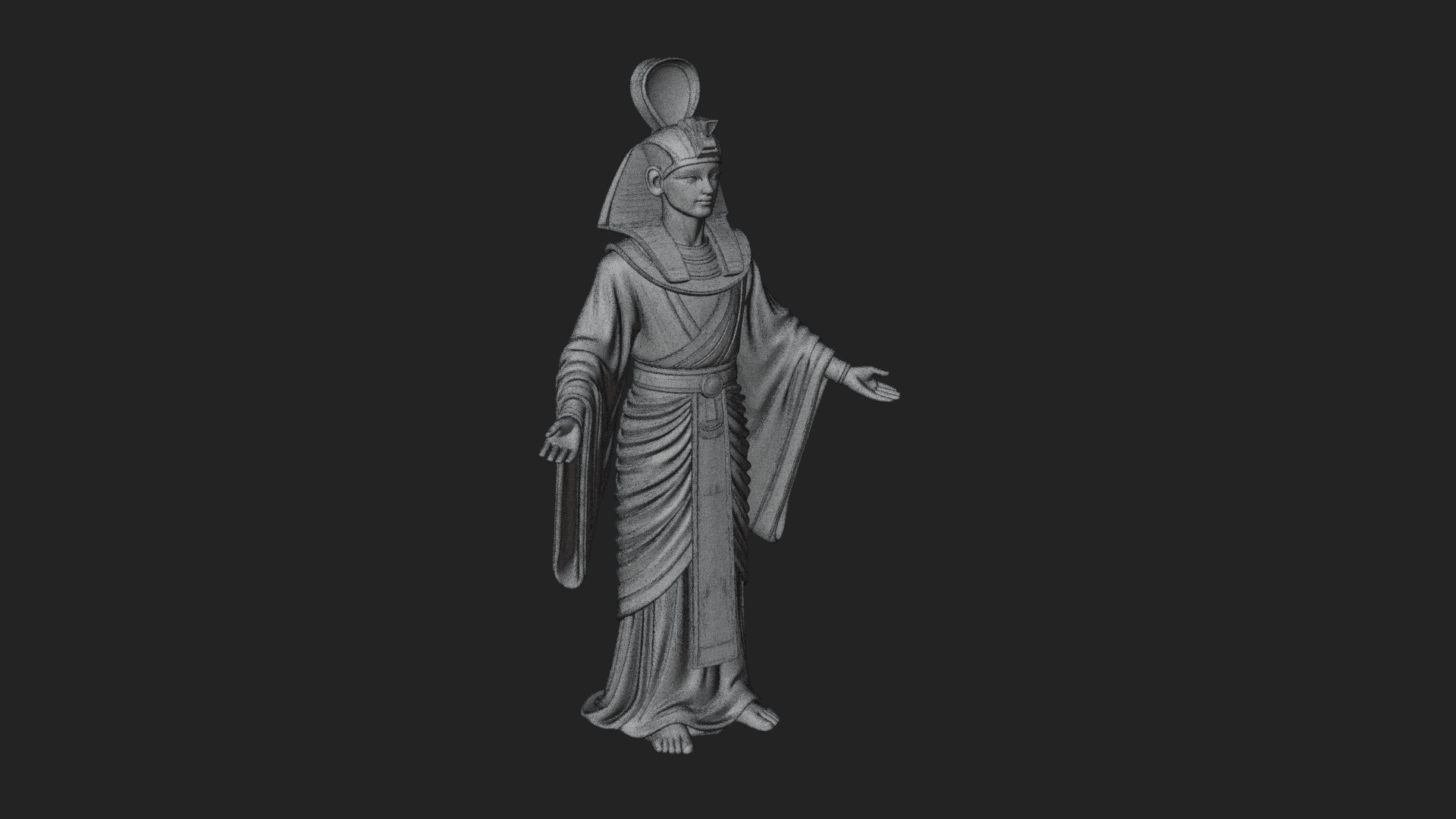 Egyptian Pharaoh Standing Statue Design 8 3D Print Model 3D Model