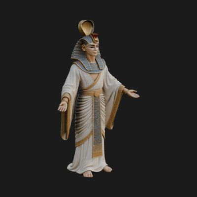 Egyptian Pharaoh Standing Statue Design 8 3D Print Model