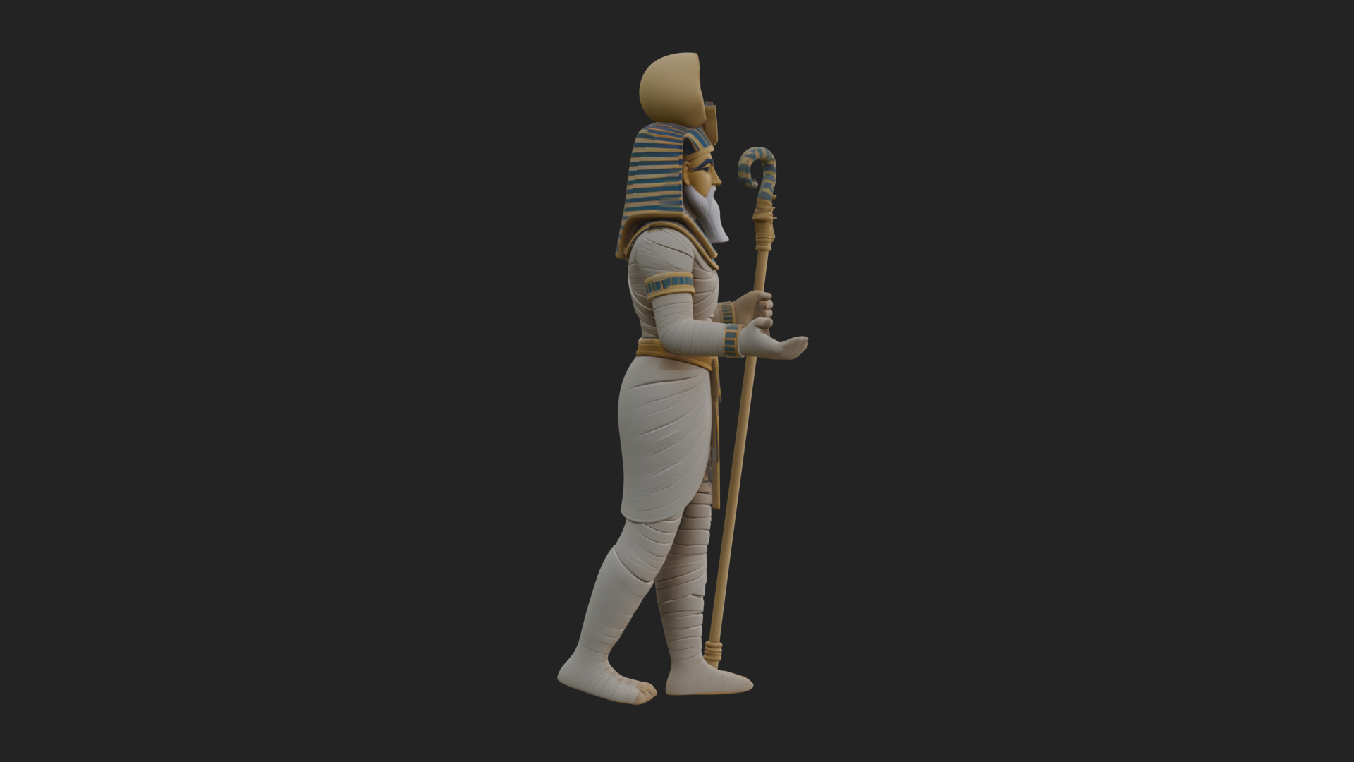 Egyptian Pharaoh Standing Statue Design 9 3D Print Model 3D Model