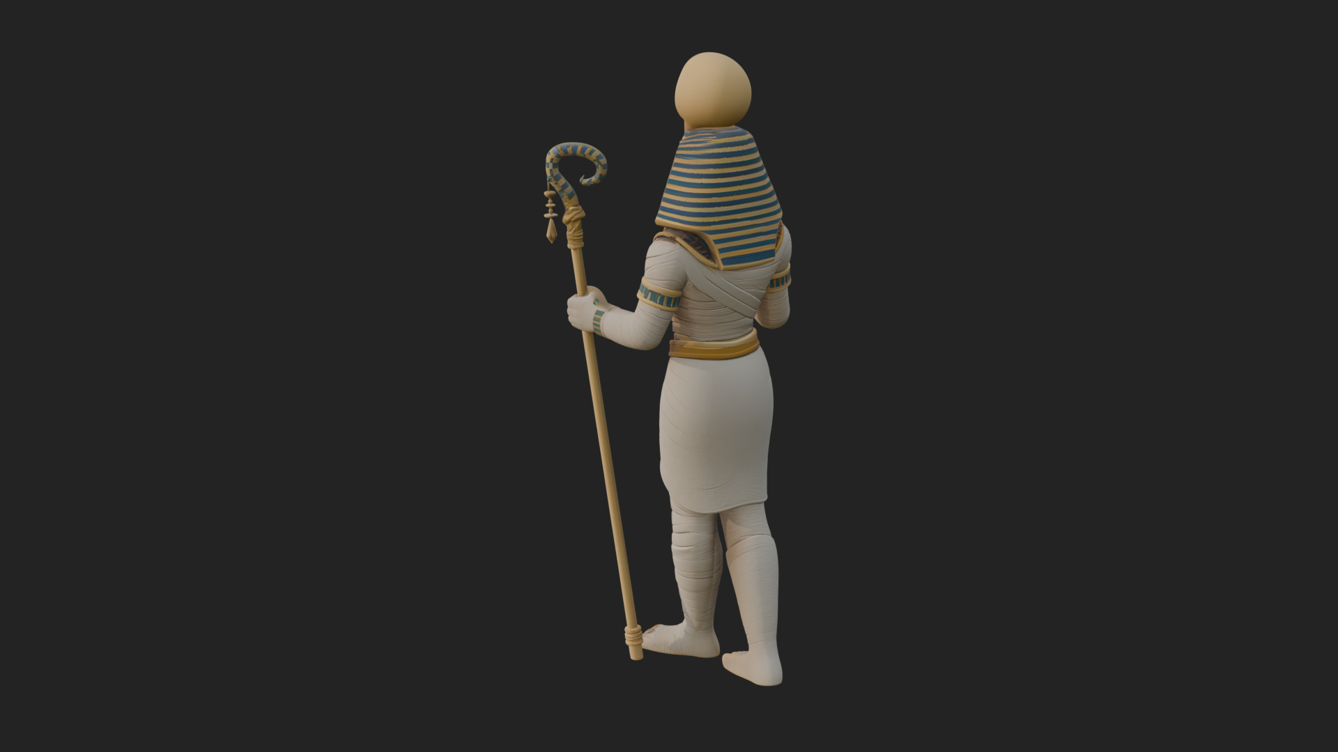Egyptian Pharaoh Standing Statue Design 9 3D Print Model 3D Model