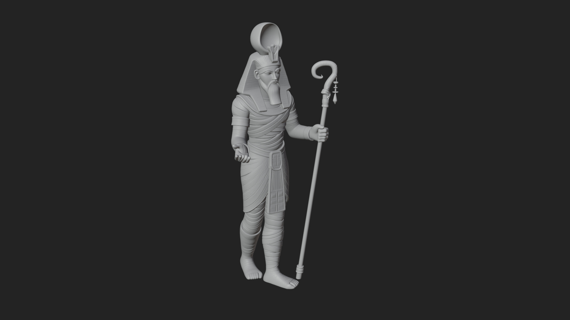 Egyptian Pharaoh Standing Statue Design 9 3D Print Model 3D Model