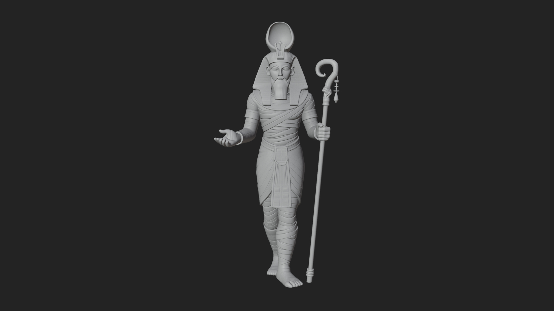 Egyptian Pharaoh Standing Statue Design 9 3D Print Model 3D Model